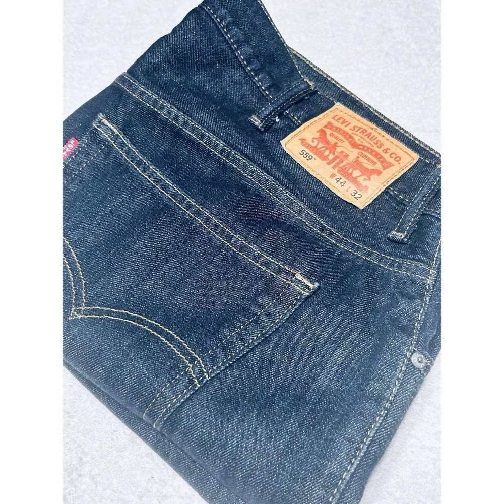 Levi's 559 Men's Relaxed Straight Jeans W44 L32 Dark Wash 100% Cotton EUC 2013